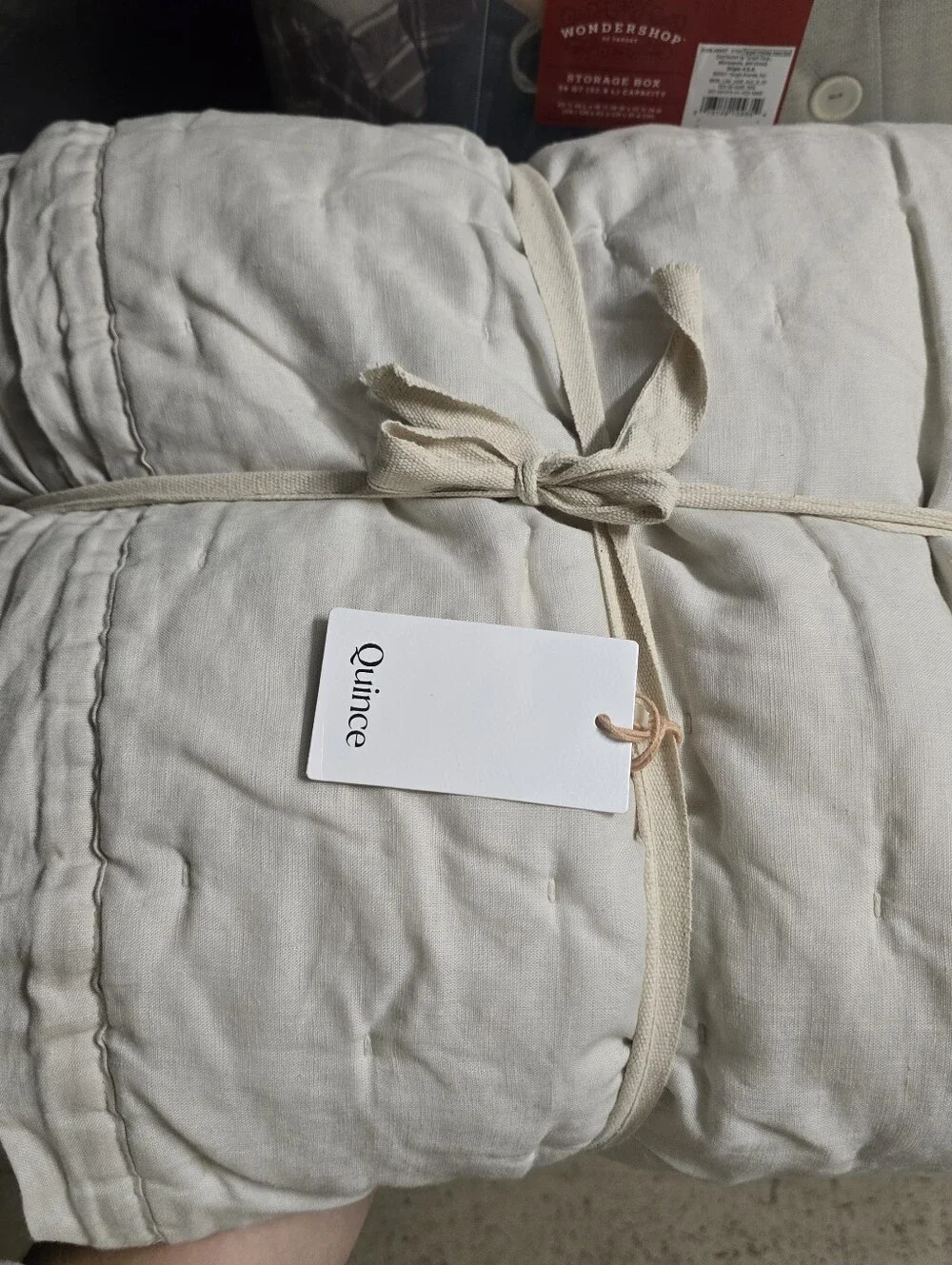 Quince Twin European 100% Linen Dream Quilt Sand Biege